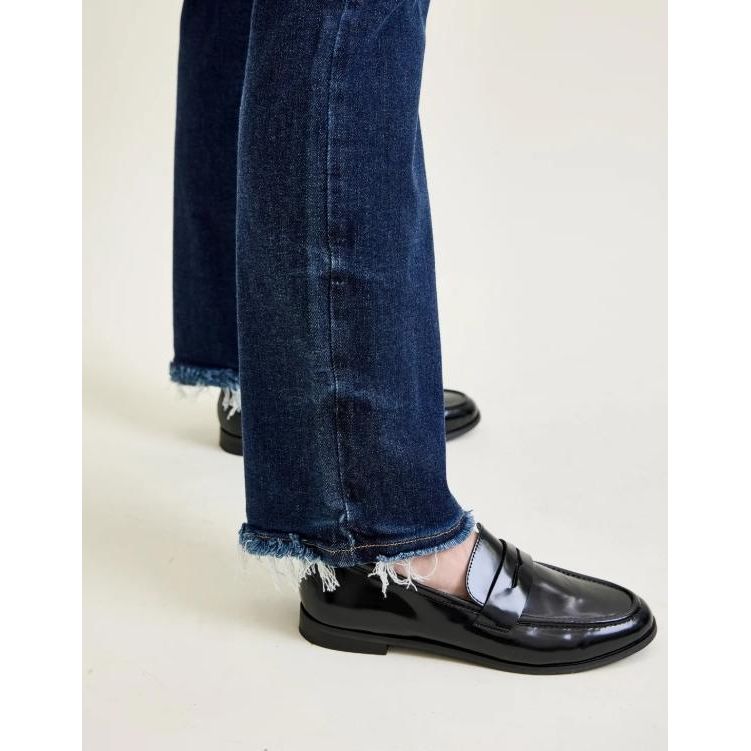 Judy Blue Selena Mid Rise Straight Leg with Fray Hem