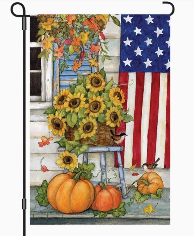 13 in. Elite Oversized Garden Flag - Fall Front Porch