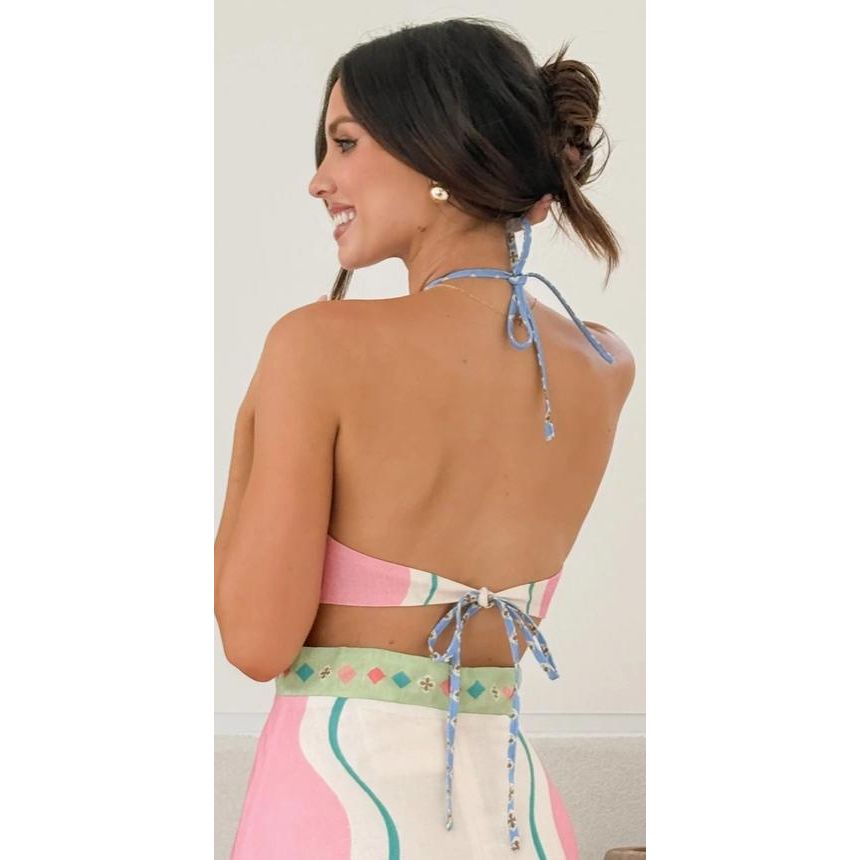 Halter Halter Long Hollowed Waist Dress