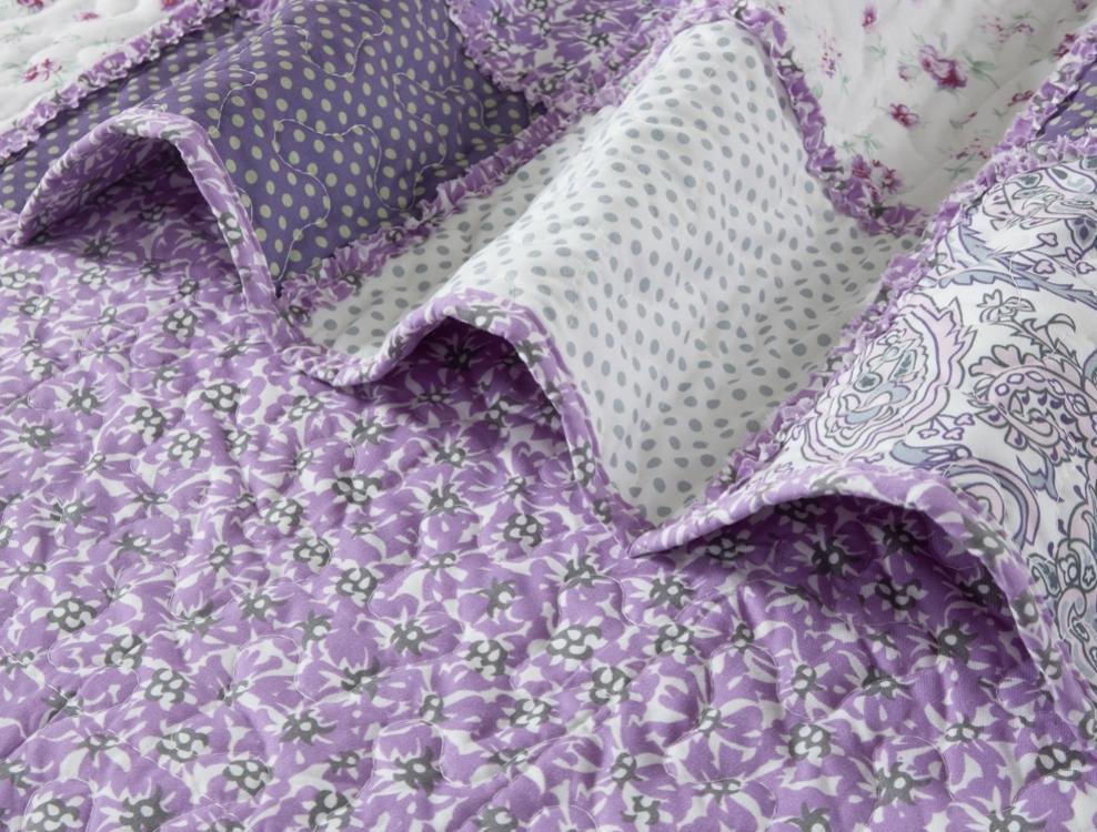 "Purple Patchwork" Quilted Throw Blanket 50"x60"