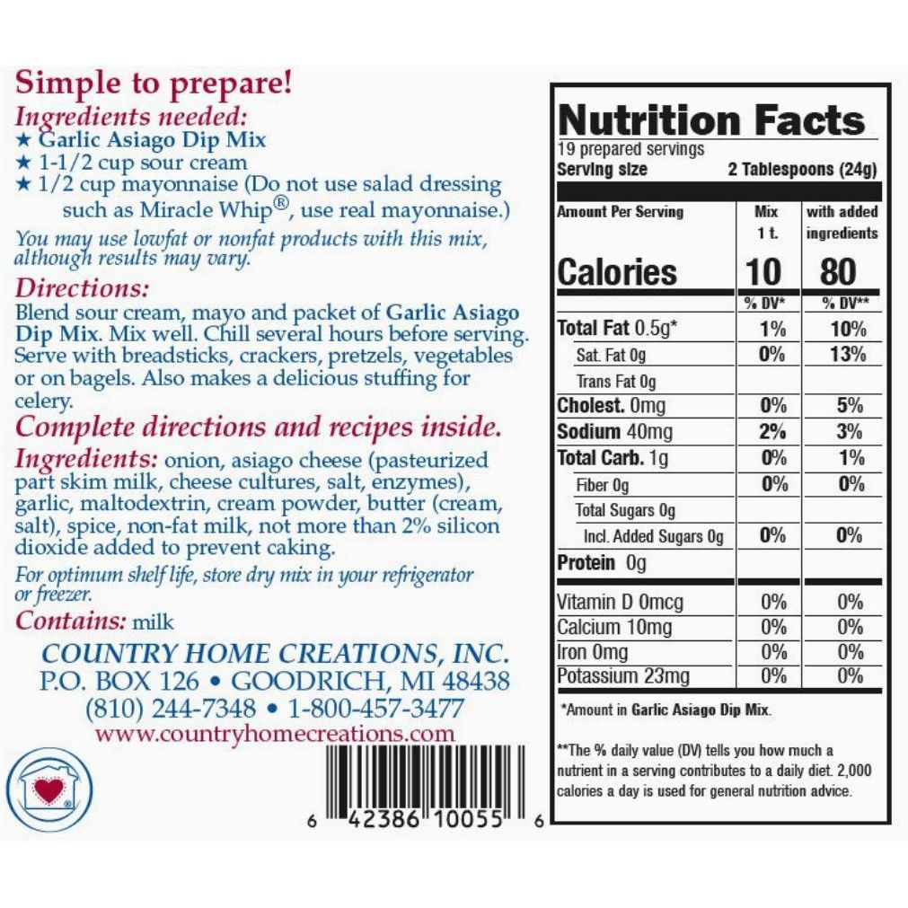 Country Home Creations Garlic Asiago Dip Mix