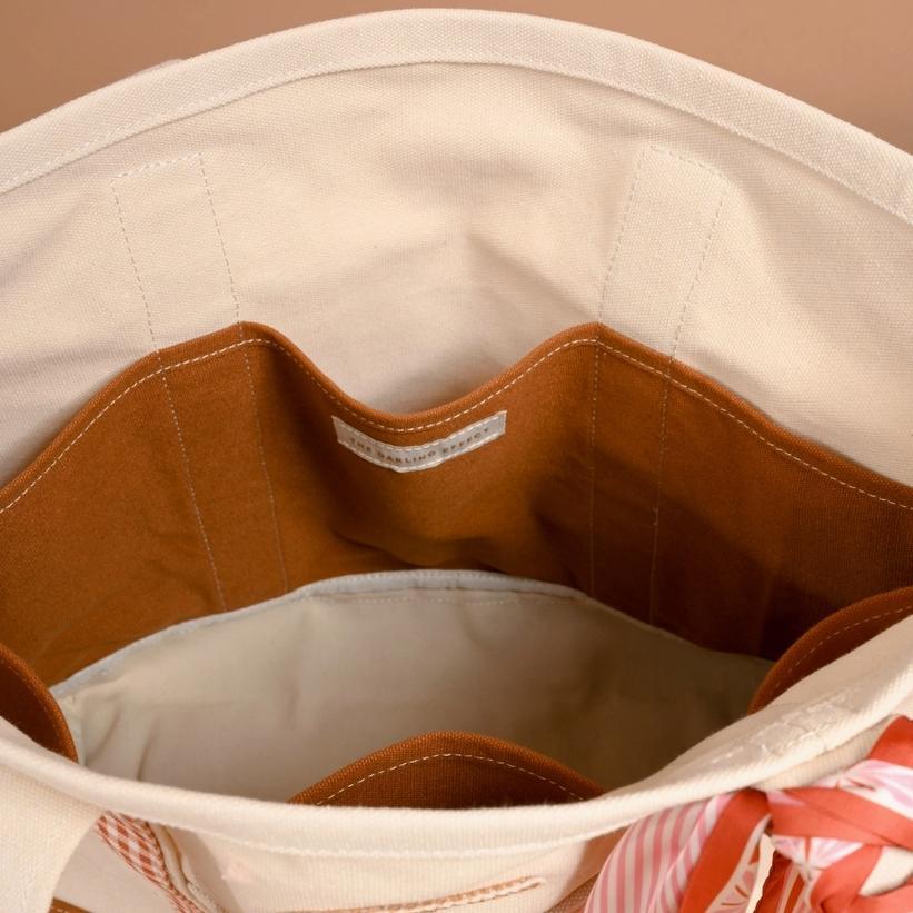 The Darling Canvas Tote Bag Maple Gingham