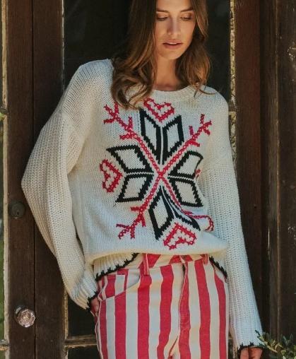 Nordic Snowflake Fair Isle Knit Sweater