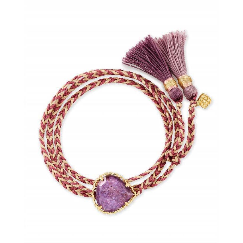 Kendra Scott Kenzie Purple/Gold Wrap Friendship Bracelet