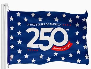 USA 250th Anniversary Stars Flag Printed 3x5Ft Double Sided