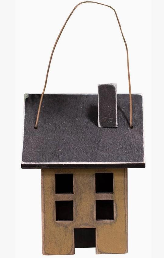 Saltbox House Ornament, 3 Assorted