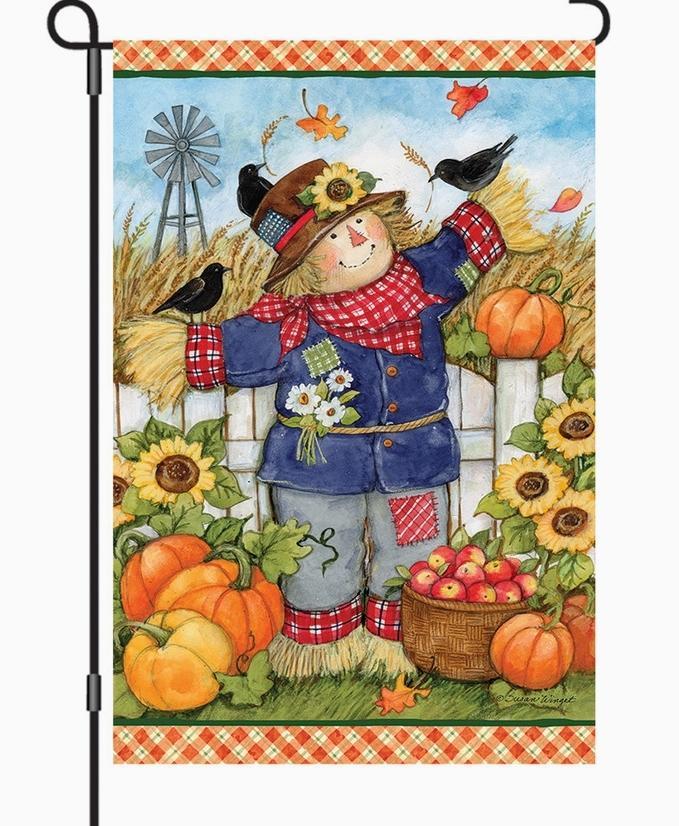 13 in. Elite Oversized Garden Flag - Plaid Scarecrow