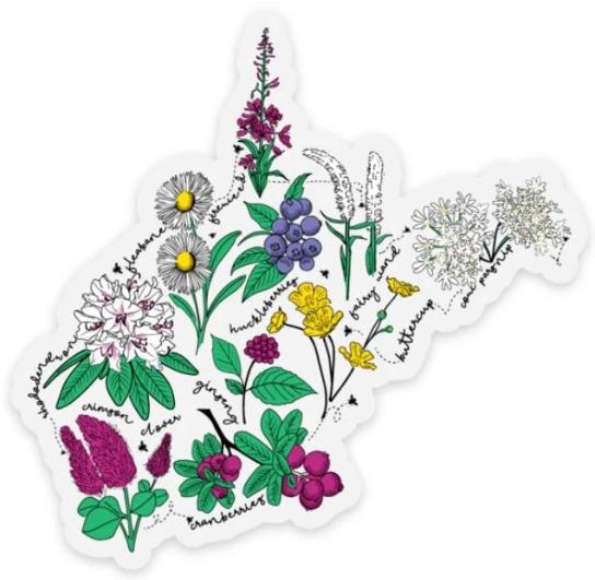 Wildflowers West Virginia Sticker