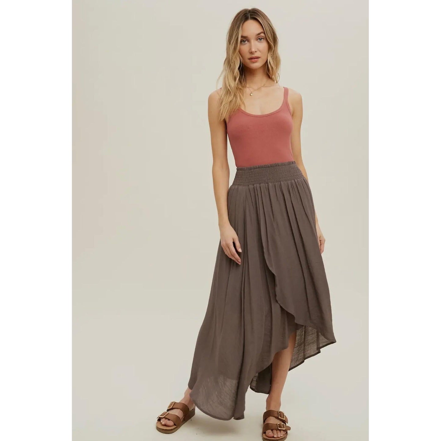 Ribbed Knit Fitted Tank Top (Sienna)