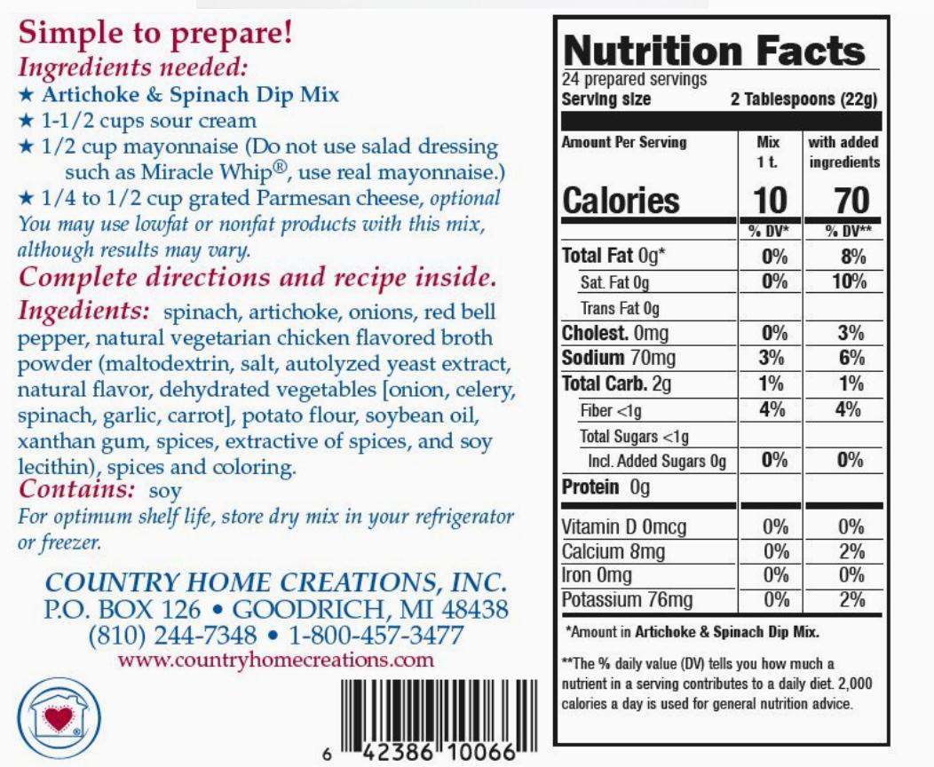 Country Home Creations Artichoke & Spinach Dip Mix