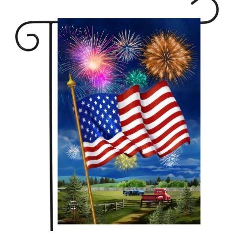 American Flag Firework Garden Flag
