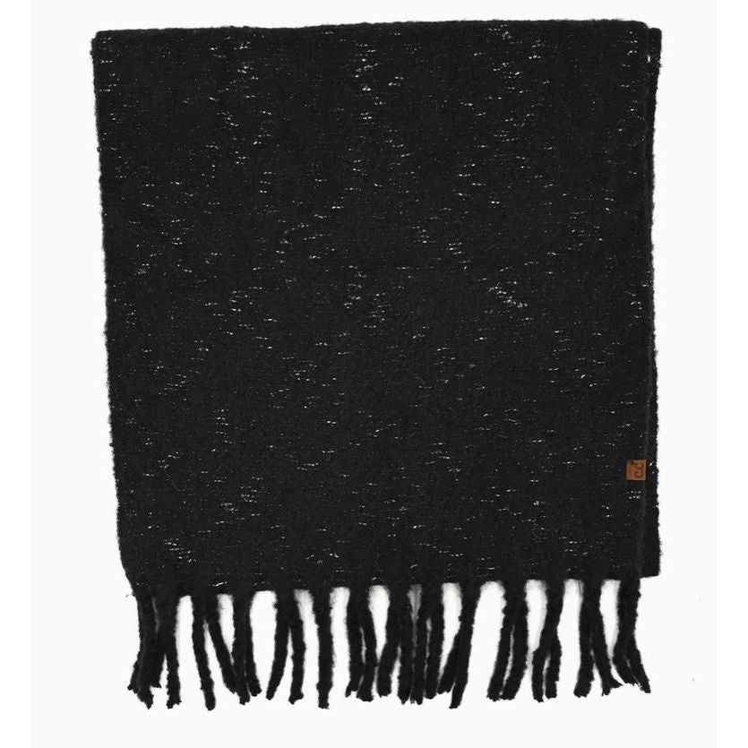 Solid Woven C.C Scarf (Black)