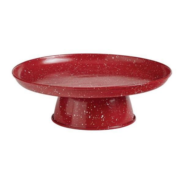 Granite Enamelware Cake Pedestal (Red)