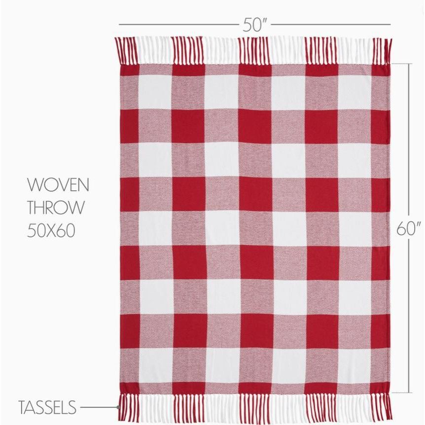 Annie Red Check Woven Throw