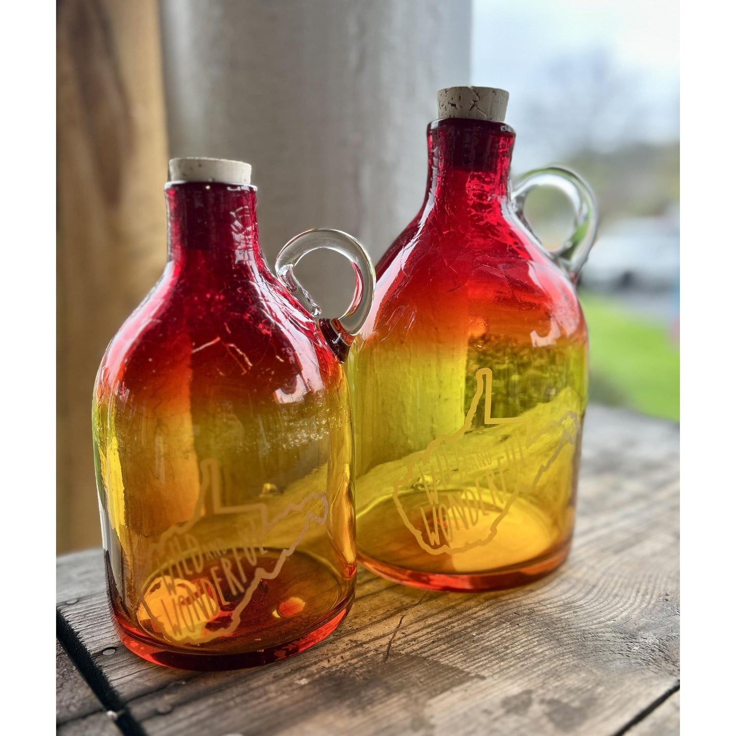 Blenko Glass Wild and Wonderful Large Moonshine Jug (Tangerine)