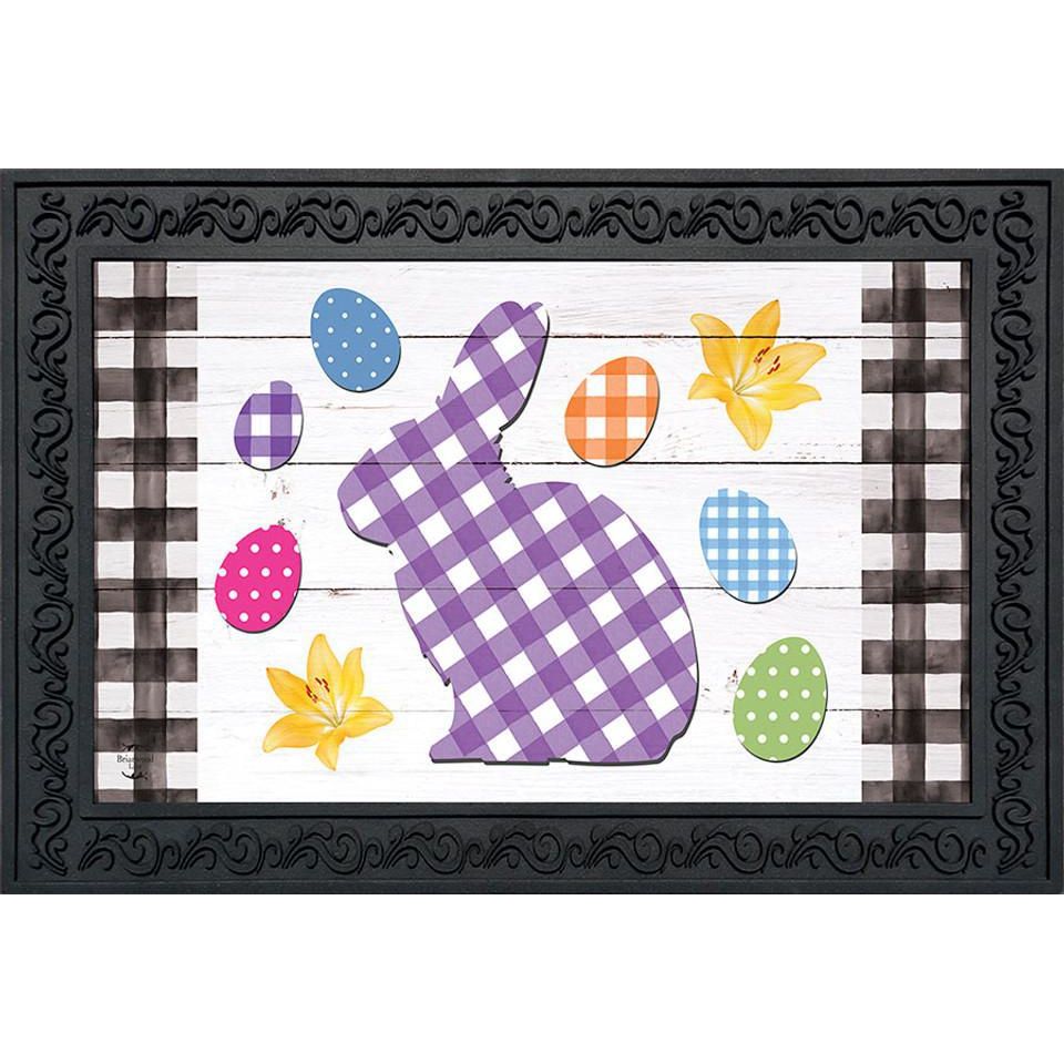 Checkered Spring Bunny Doormat
