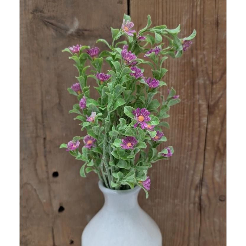 Greens with Mini Purple Flowers