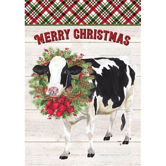 Christmas Cow Flag