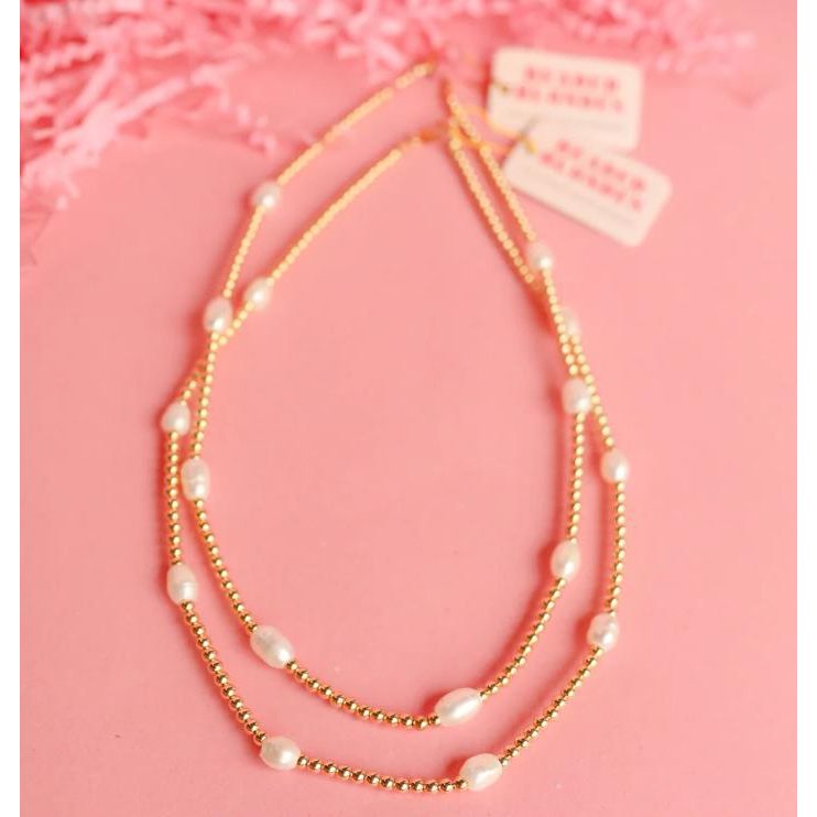 Beaded Blondes Pearl Poppi Beaded Stretch Necklace Stretch (No Clasp)