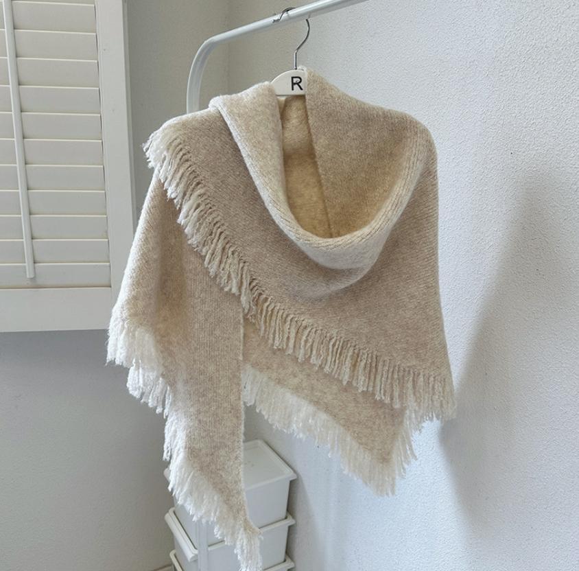 Knit Triangle Shawl Wrap