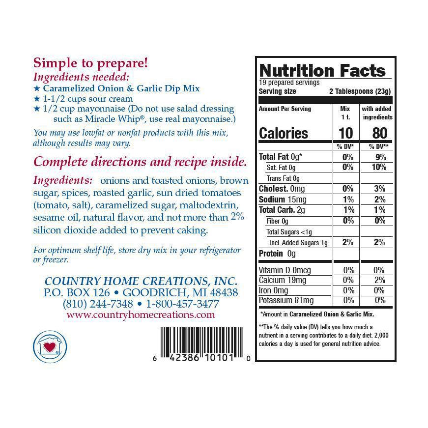 Country Home Creations Caramelized Onion & Garlic Dip Mix