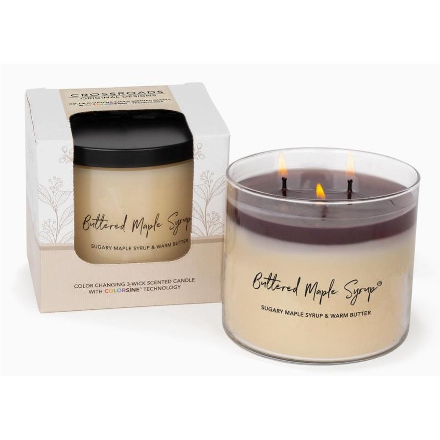 Crossroads Buttered Maple Syrup 15 oz. Colorsine Candle
