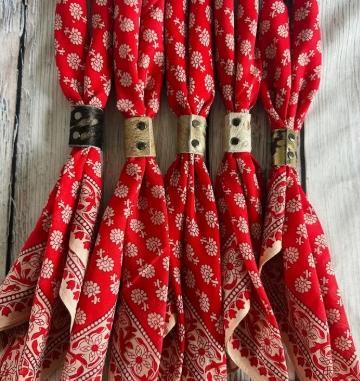 Red Floral Bandanas