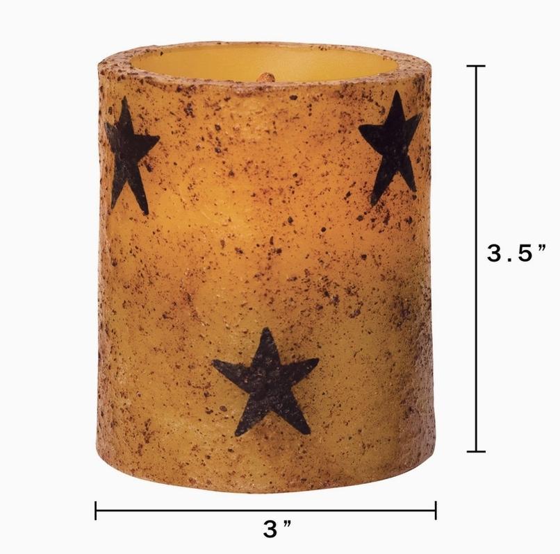 Burnt Mustard Boc Timer Pillar W/Stars