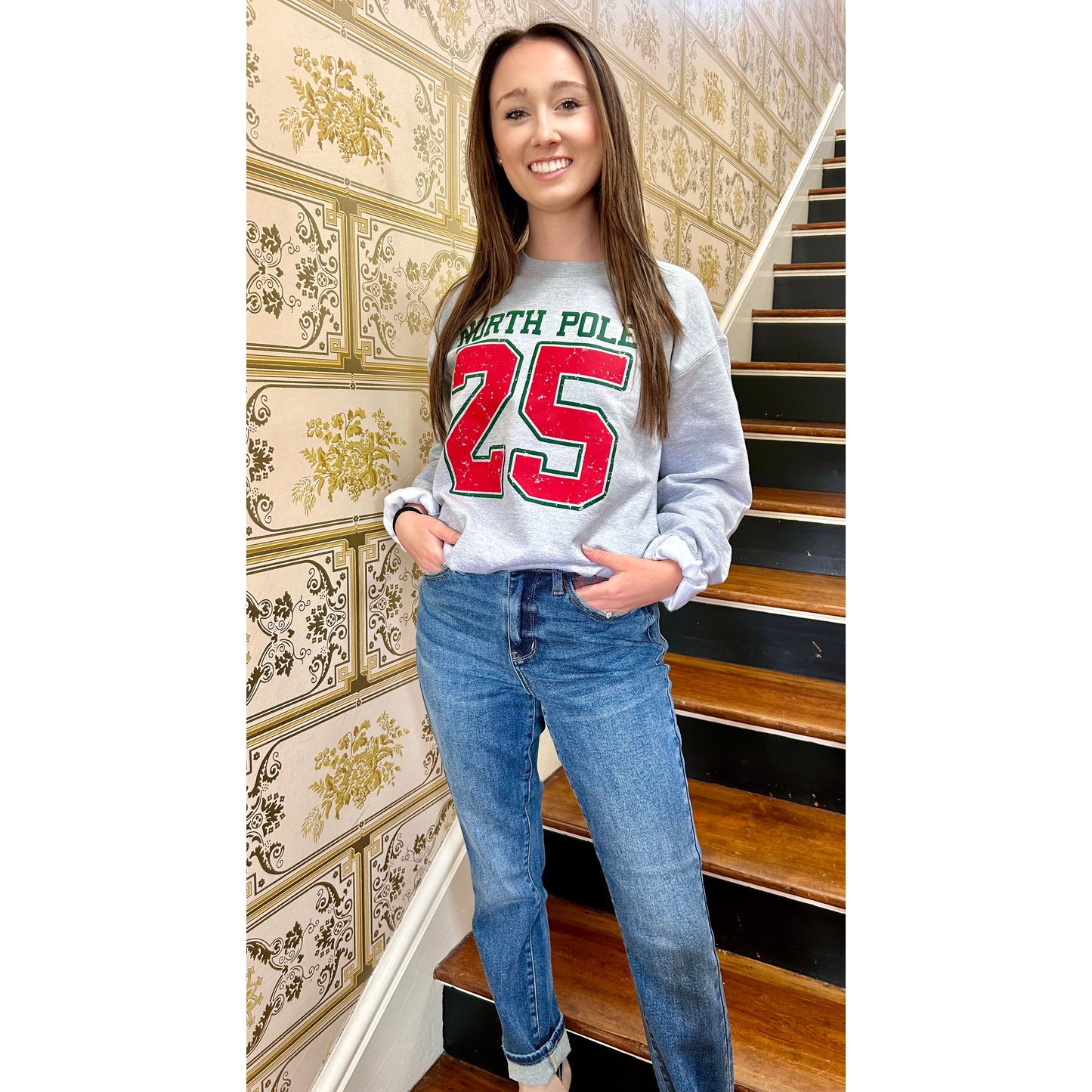 Judy Blue Plaid Patch High Rise Straight Leg