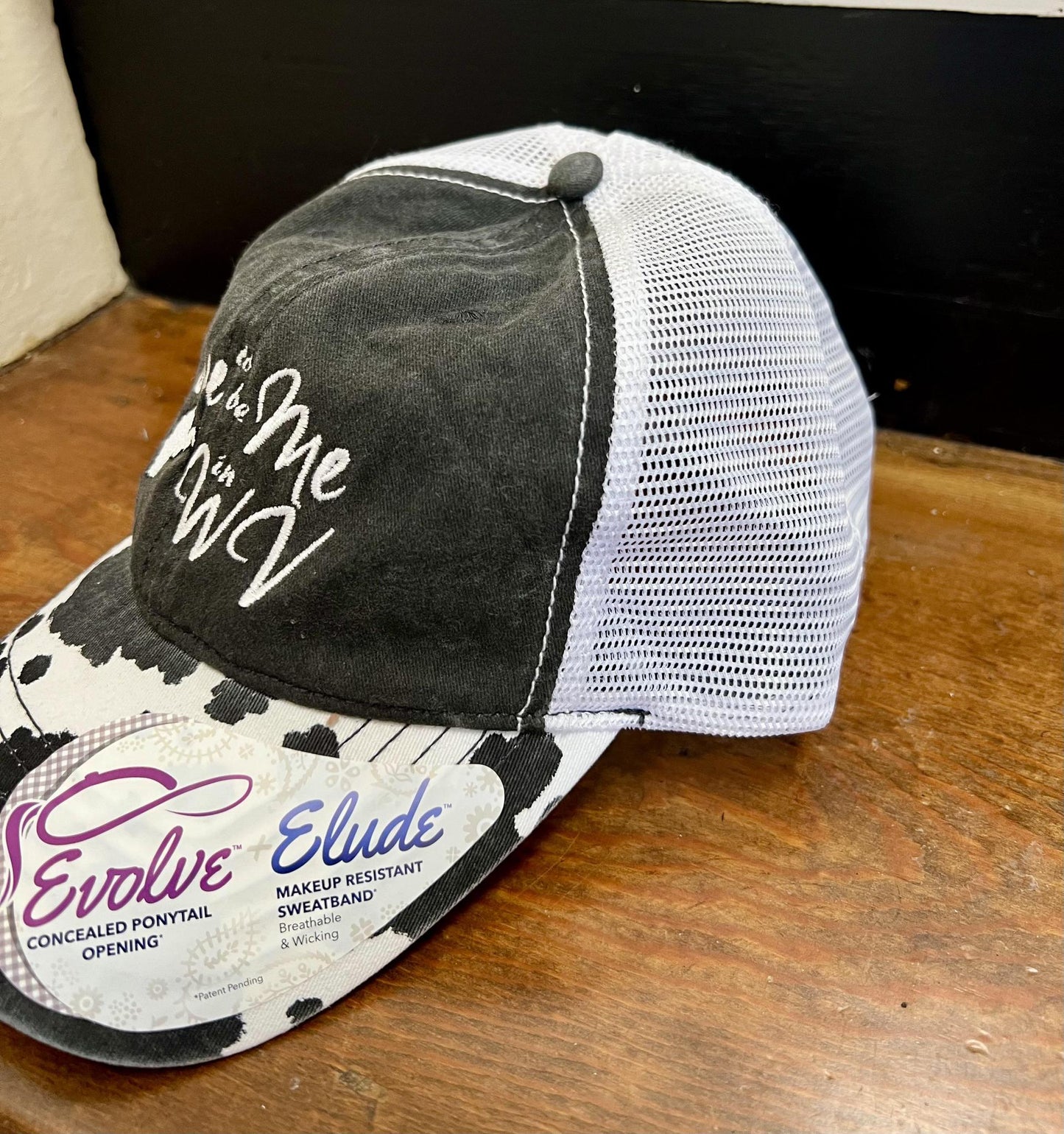 Free To Be Me In WV Hat (Cow Print)