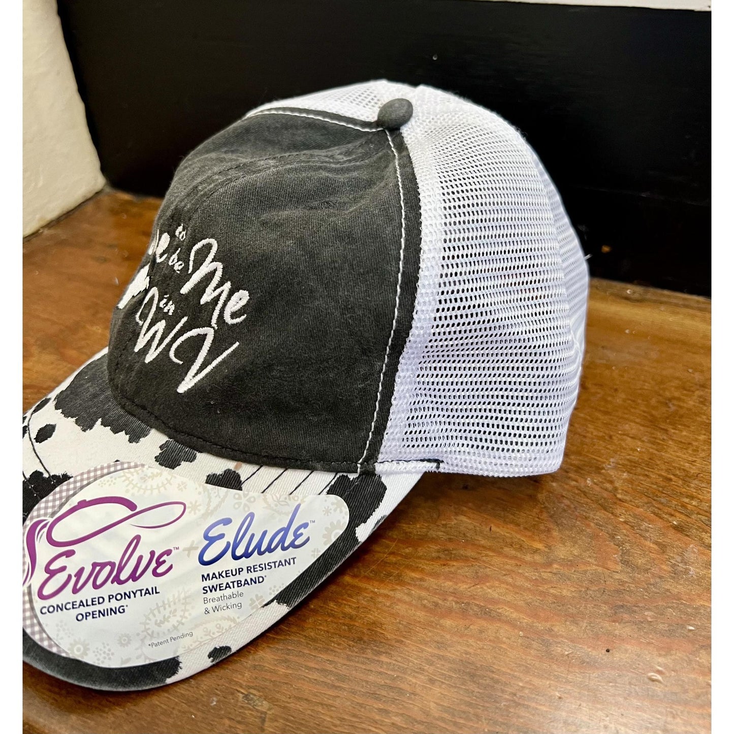 Free To Be Me In WV Hat (Cow Print)