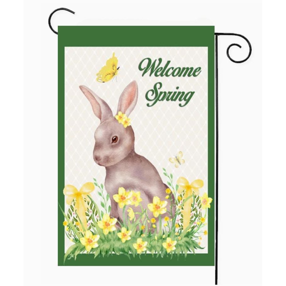 Welcome Spring Bunny Flag
