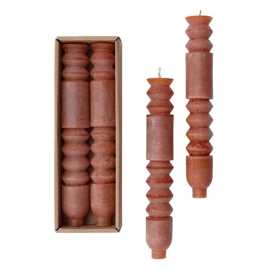 Unscented Totem Taper Candles in Box, Set of 2 (Grapefruit)