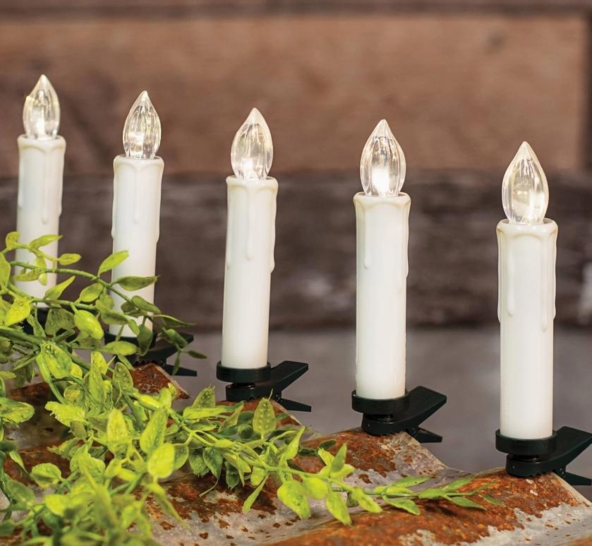 Farmhouse White Clip On Candle with Remote