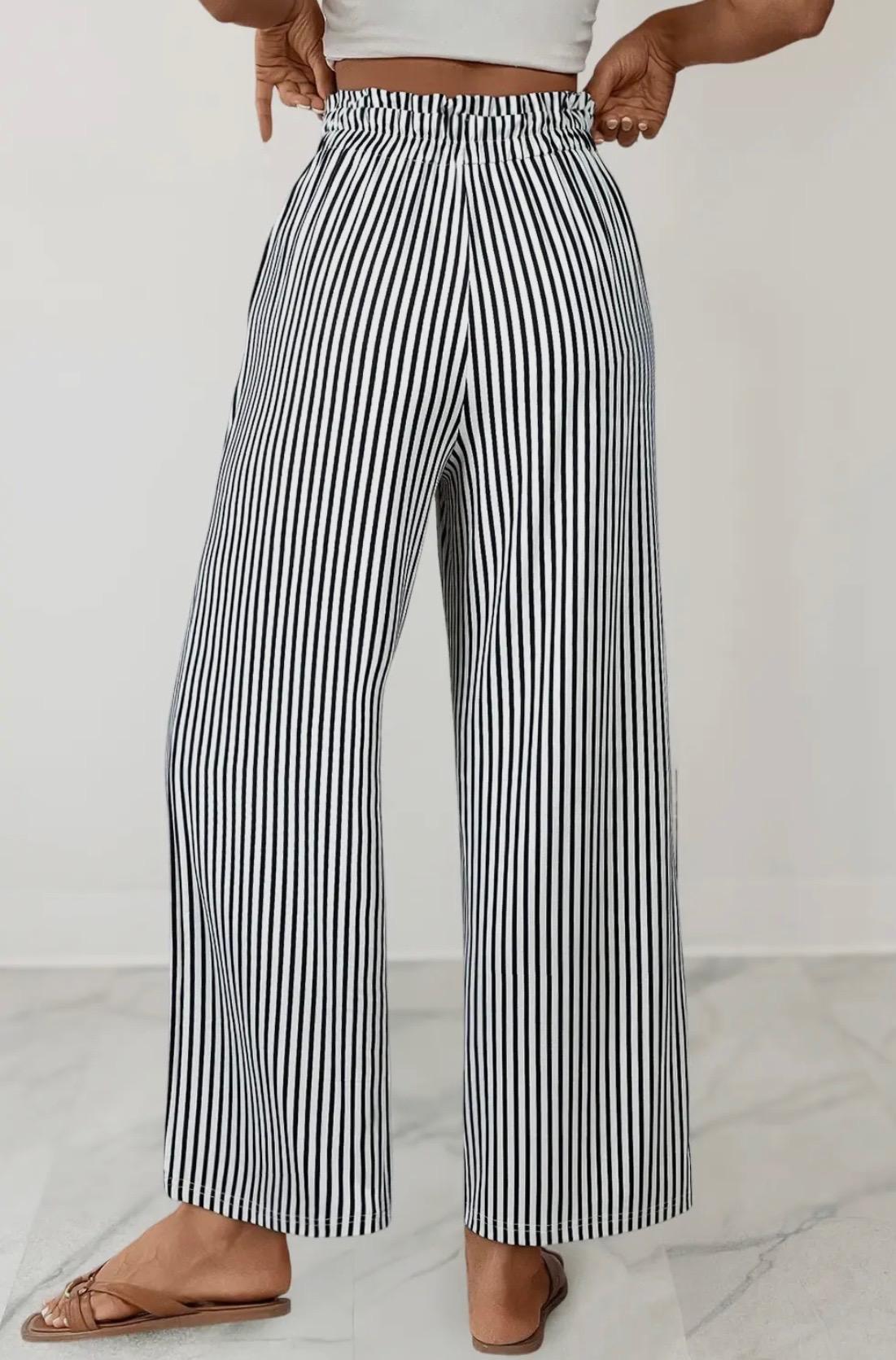 Black & White Striped Pants