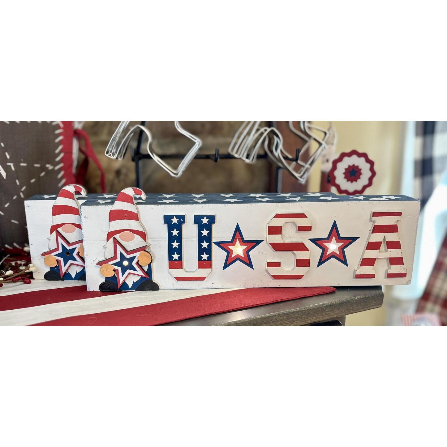 USA Gnome Light Up Picture