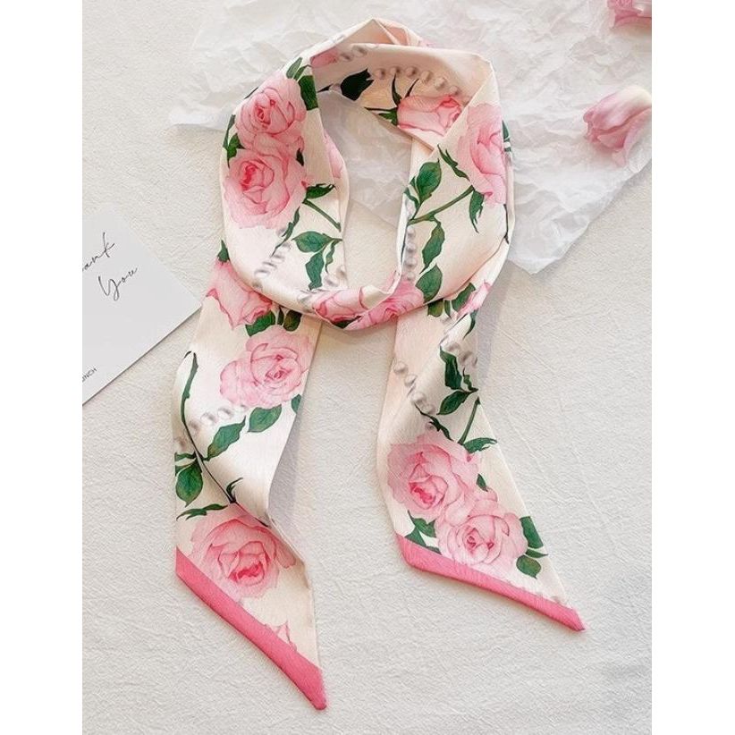 Soft Silky Skinny Twilly Scarf Necklace Wrap