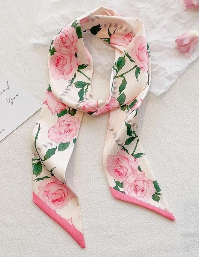 Soft Silky Skinny Twilly Scarf Necklace Wrap