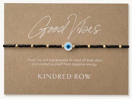 Evil Eye Beaded Bracelet (Black)