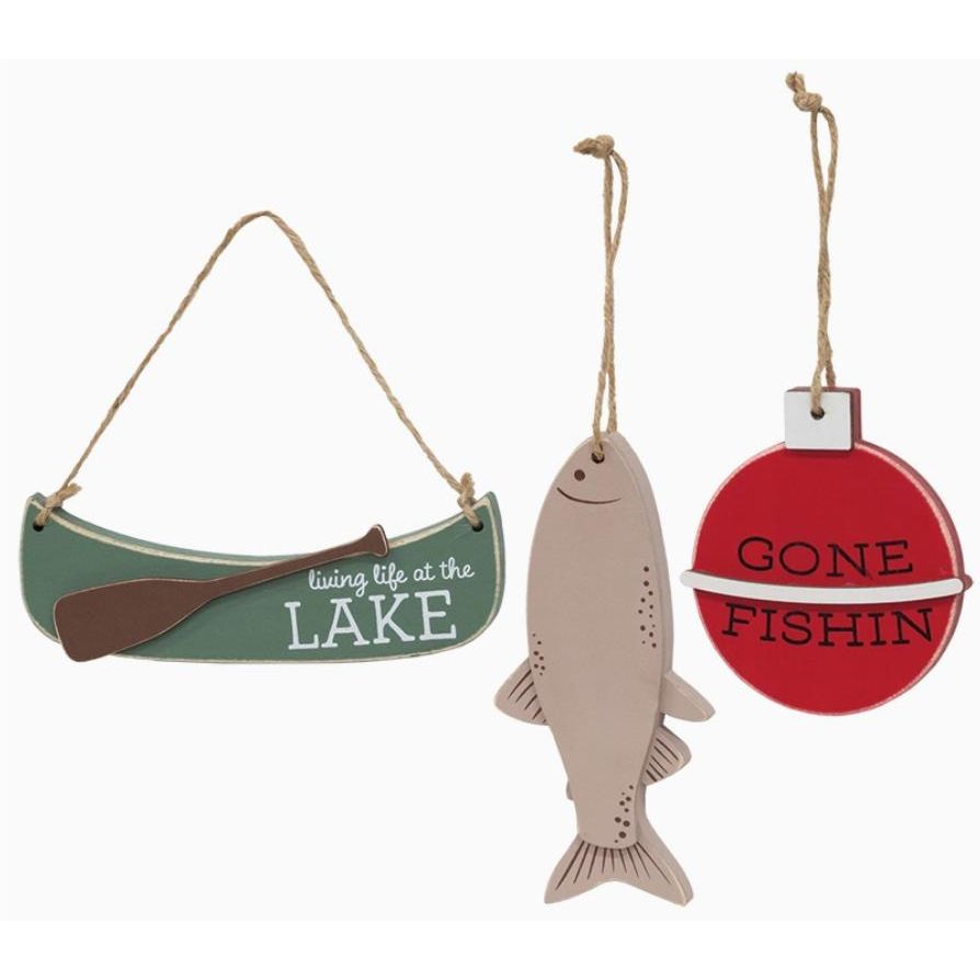 Lake Fishing Wooden Ornaments