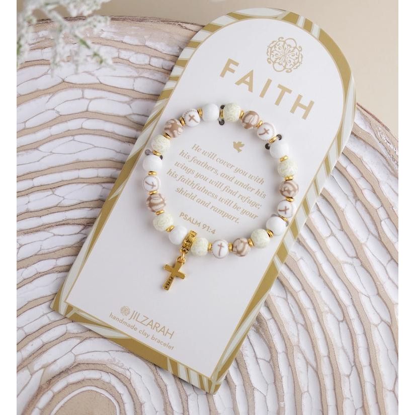Jilzarah Ivory Palm Faith Bracelet