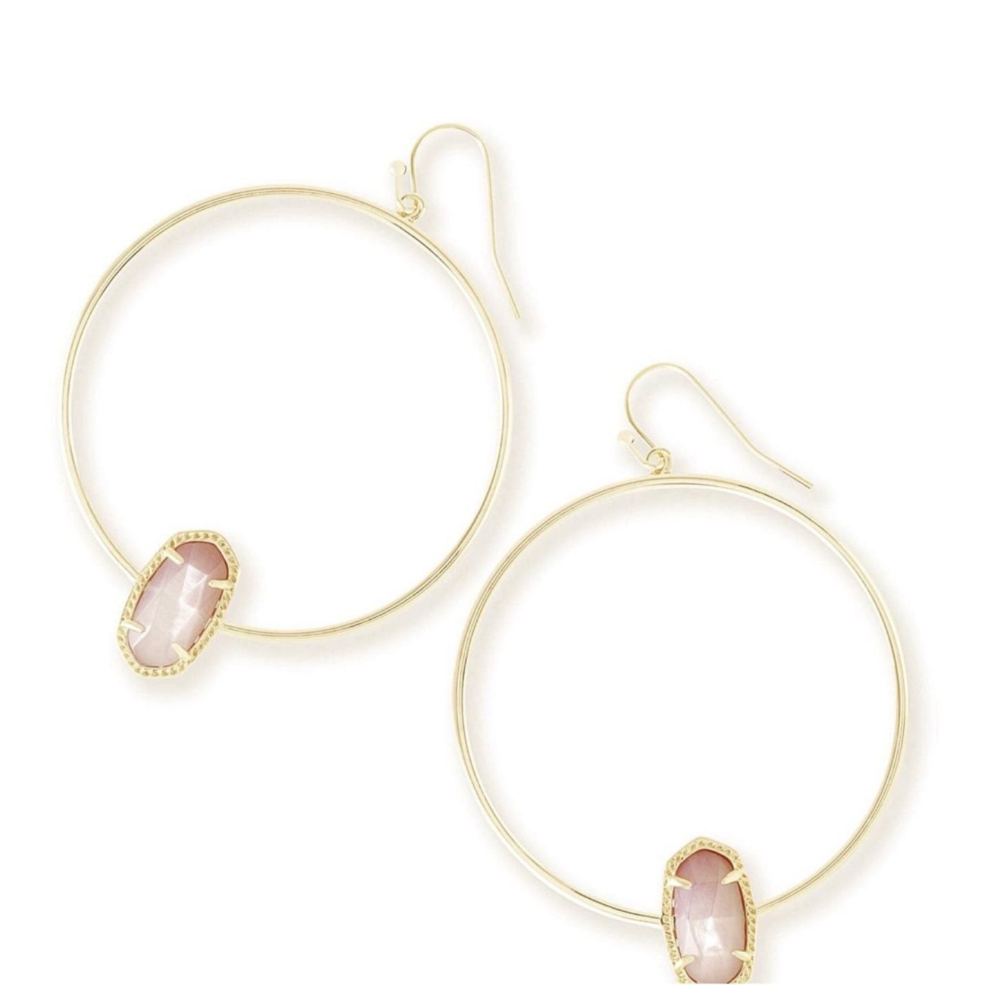 Kendra Scott Elora Hoop Earrings In Rose Quartz