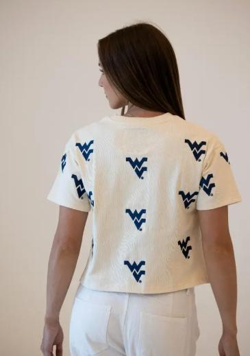 West Virginia Ritter Multi Color Heavyweight Crop Tee