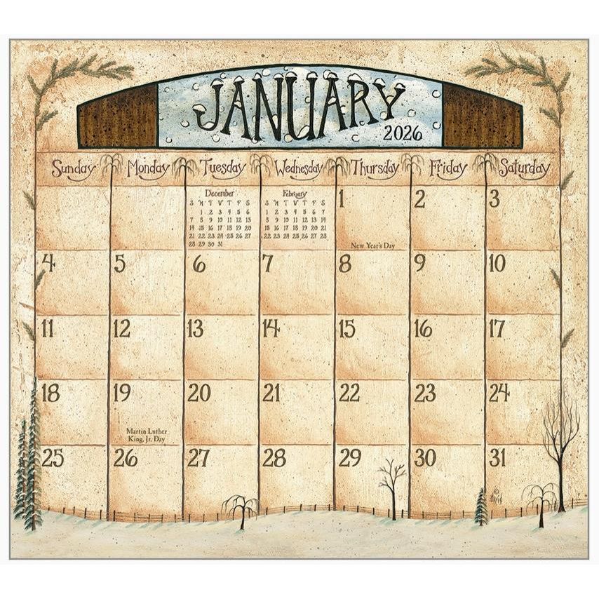 Folk Art By David 2026 Wall Calendar