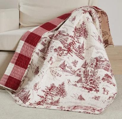 Winter Sleigh Ride Quilted Throw