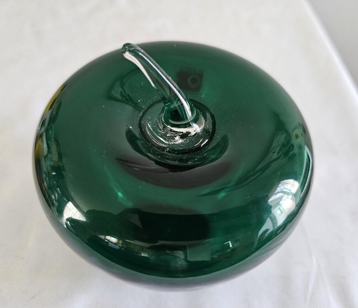 Blenko Glass Apple (Malachite)