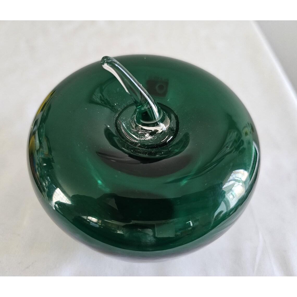 Blenko Glass Apple (Malachite)
