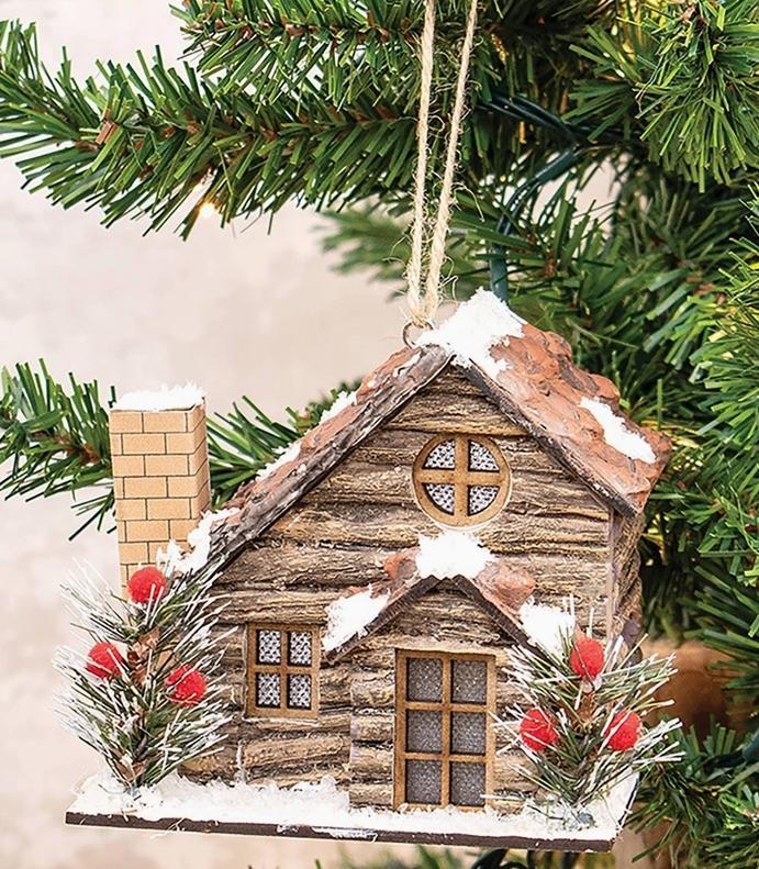 Led Winter Lodge House Ornament