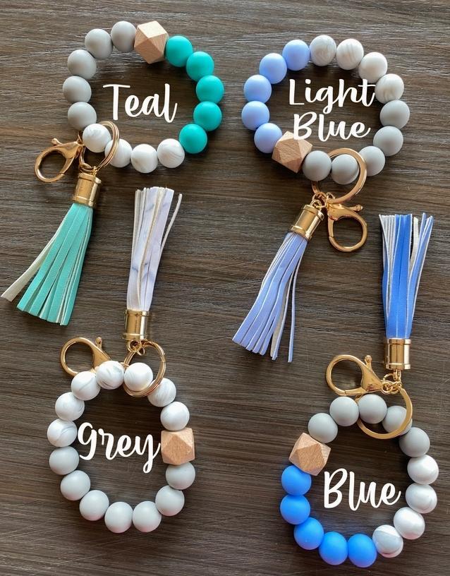 Silicone Bead Keychain Wristlet