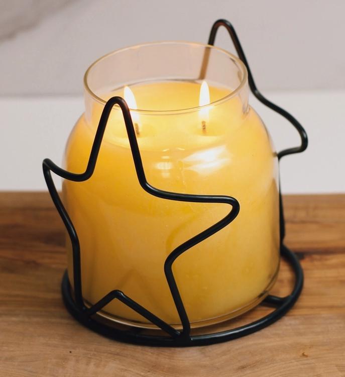 Star Candle Holder Jar (Black)